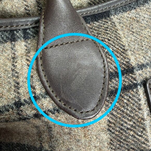 Barbour Winter Tartan Should Tote Zipper Bag Plaid 100% Wool with Cotton Lining - Picture 12 of 12